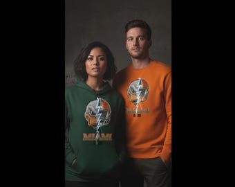 Miami Hurricanes Mascot Split Design | DTF & Sublimation (PNG Digital Download)