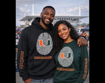 Miami Hurricanes|It's In My DNA Fingerprint|College Football|PNG File|300DPI|PNG|13x19in|Digital Download|3 Files