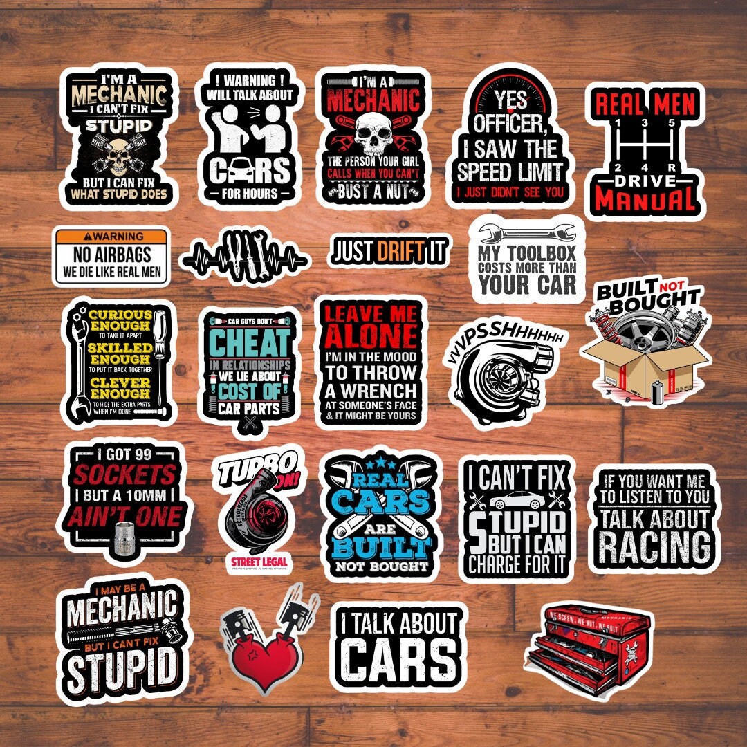 Mechanic Sticker Pack, Computer Stickers, Water Bottle Stickers - Etsy
