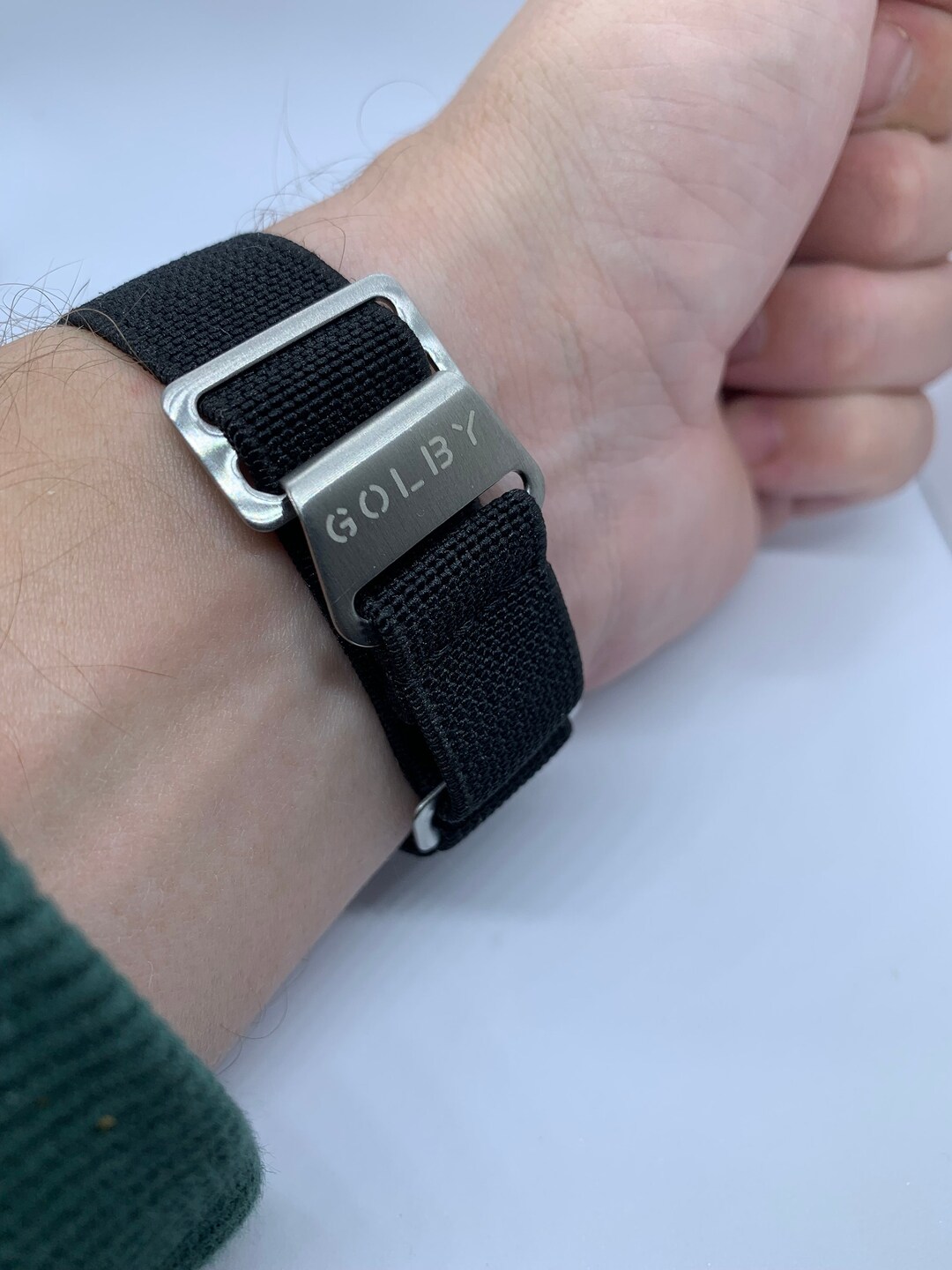 20mm, Black French Marine Nationale Style Elasticated Watch Straps ...