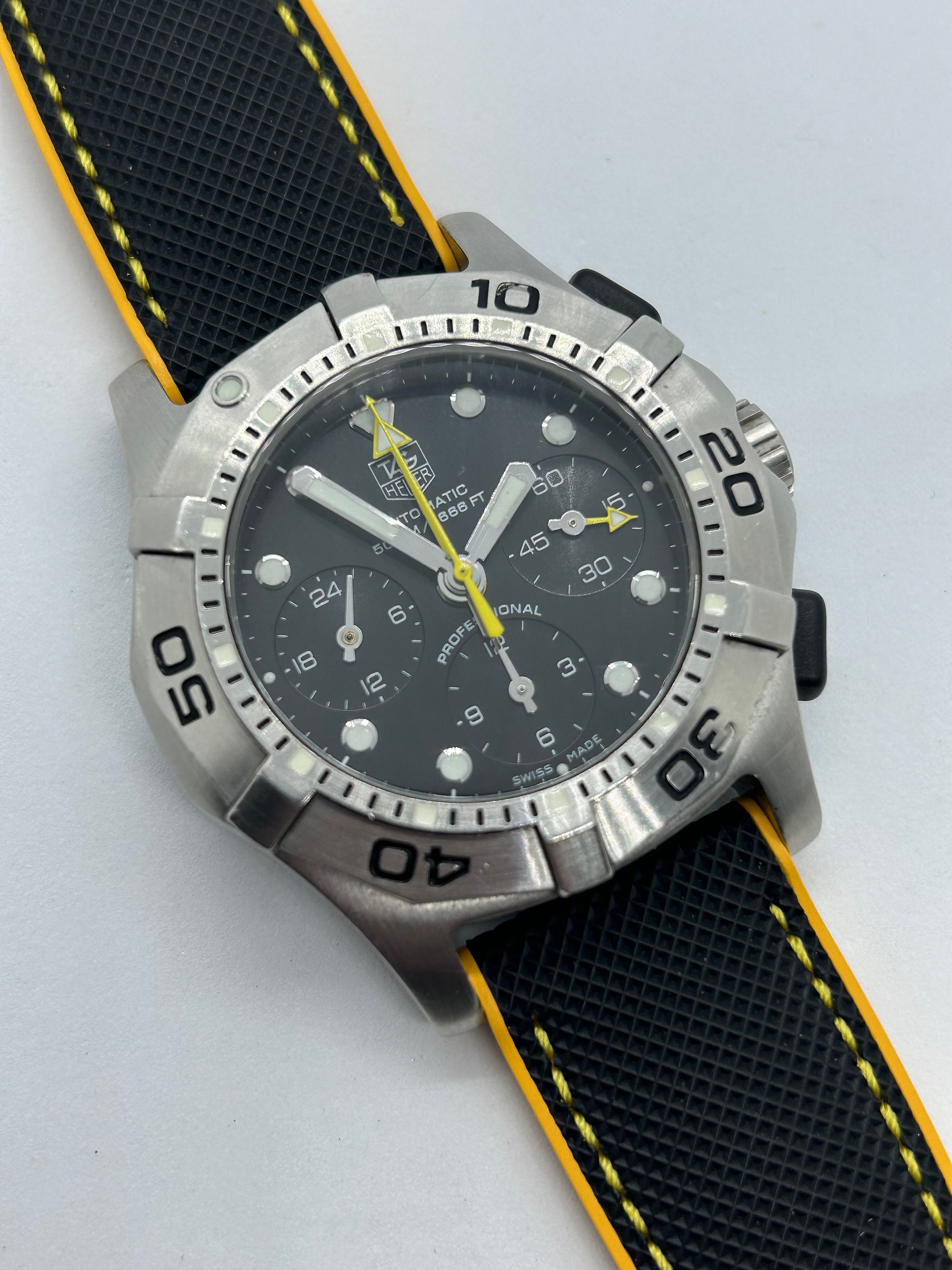 Ajew Coil strap / black×yellow 20mm, 22mm & 24mm, Black and Yellow Hybrid Rubber Strap With