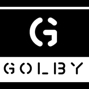 May include: A white square with a black background. The letter "G" is in the centre of the square. The text "G O L I B Y" is below the square.