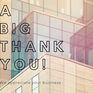A Big Thank You! Modern Business, Construction, Architecture, Engineering thank you card