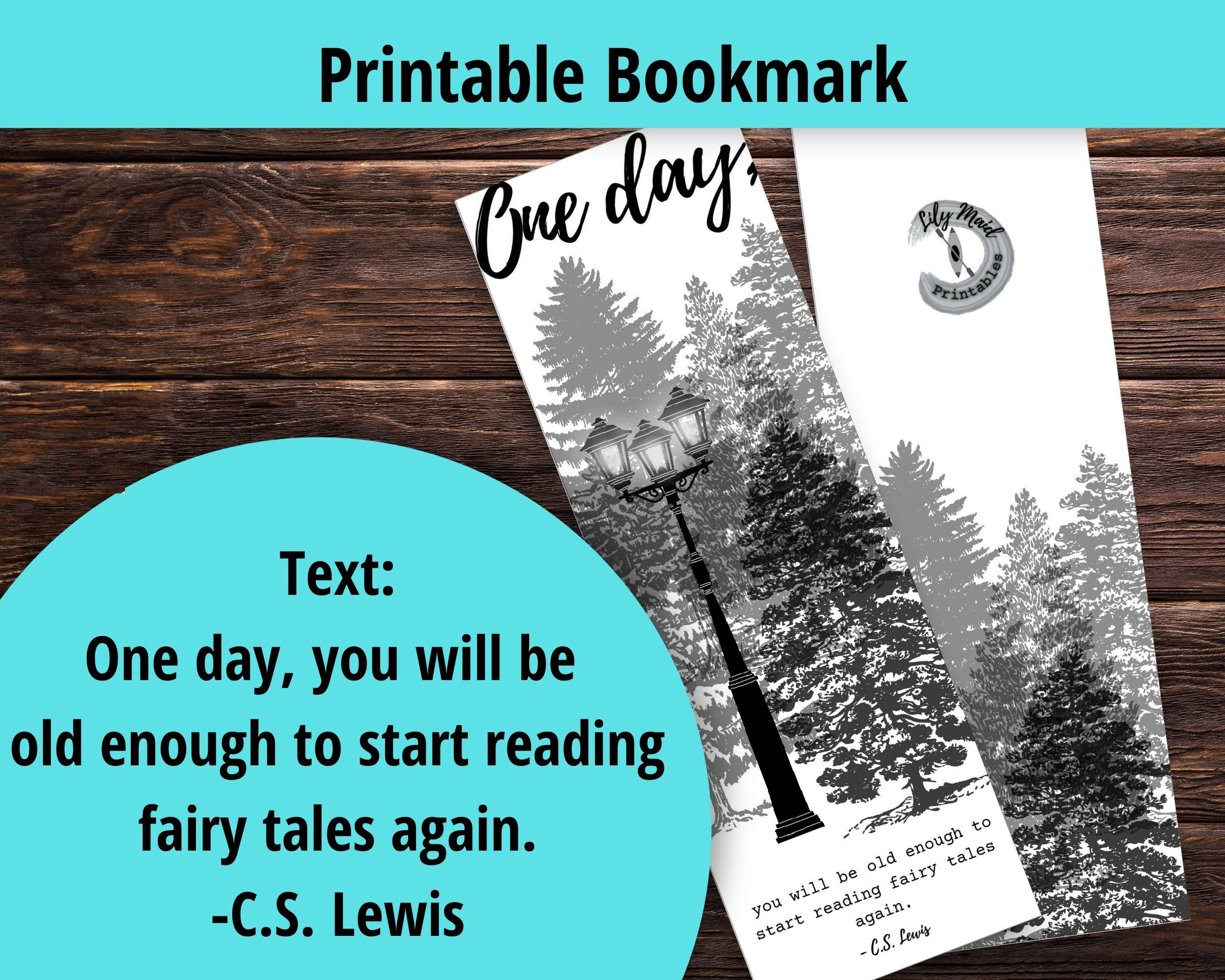 Printable Bookmark With C.S. Lewis Quote Etsy