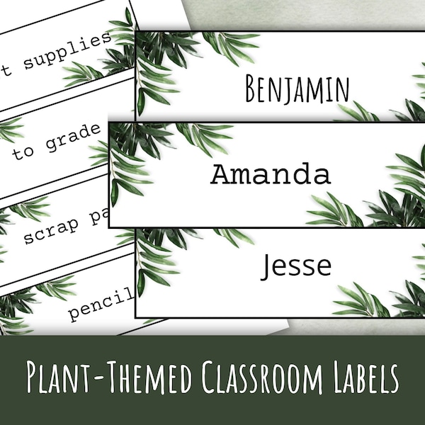 Plant Classroom Name Tags Etsy