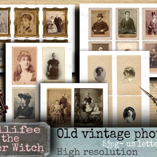 Old vintage photos,High resolution,digital kit, papercraft, ephemera vintage,family photos