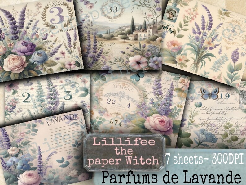 Parfums de Lavande, Provence, ephemera,flowers,junkjournal, scrapbooking immagine 2