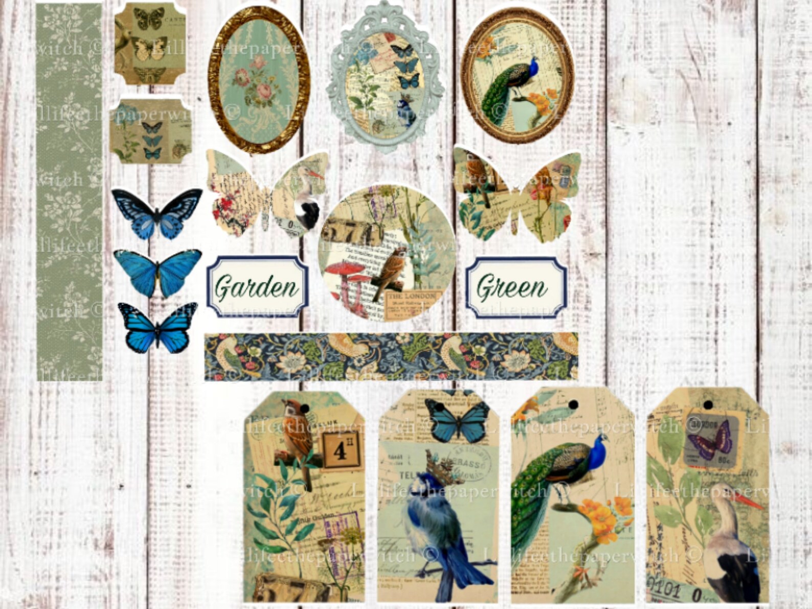 Nature Collage Kit,10sheets,collage Paper,ephemera,digital Paper