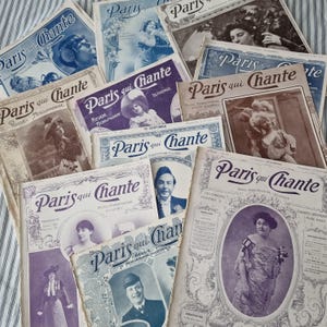Vintage French Magazine 1906 – Antique Paris Paper – Junk Journal Ephemera – Paris Qui Chante. RANDOM, each copy is unique