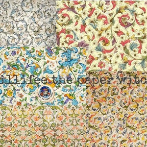 Kit Florentia, kit digitale da 15 fogli, effemera, papercraft, carta fiorentina, scrapbooking,junk journaling