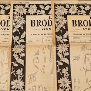 Choose Your Issue | La Broderie Lyonnaise Vintage French Embroidery Magazine 1957–1960 | Monogram & Alphabet Patterns | Junk Journal