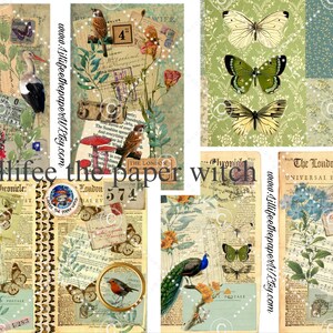 Nature collage kit, 10 pages plus 1 FREEBIE, botanical collages, ephemera, Junkjournal