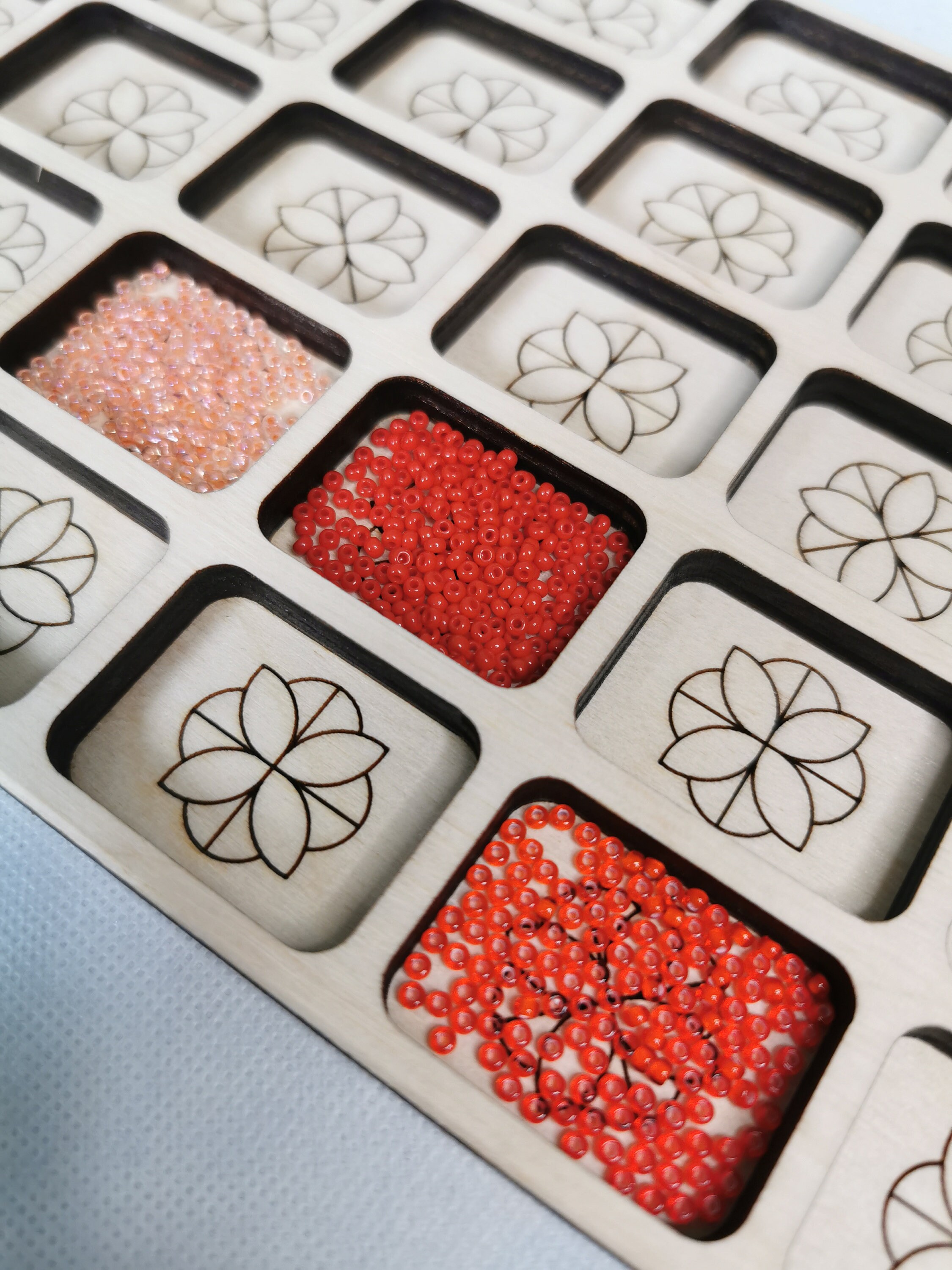 Wooden beads tray organizer container with cover bead box with Etsy