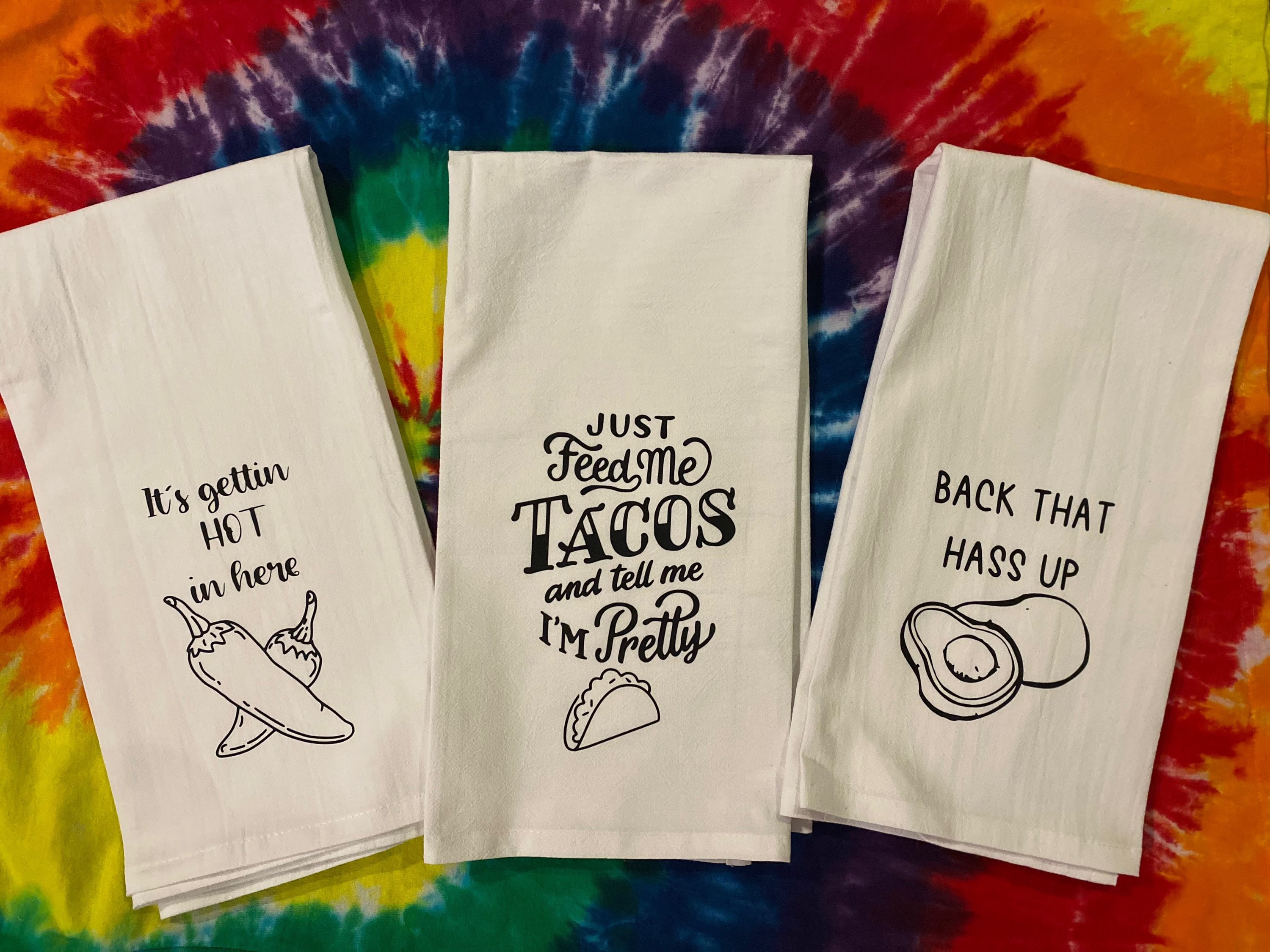 Taco themed kitchen towels Taco themed kitchen towels