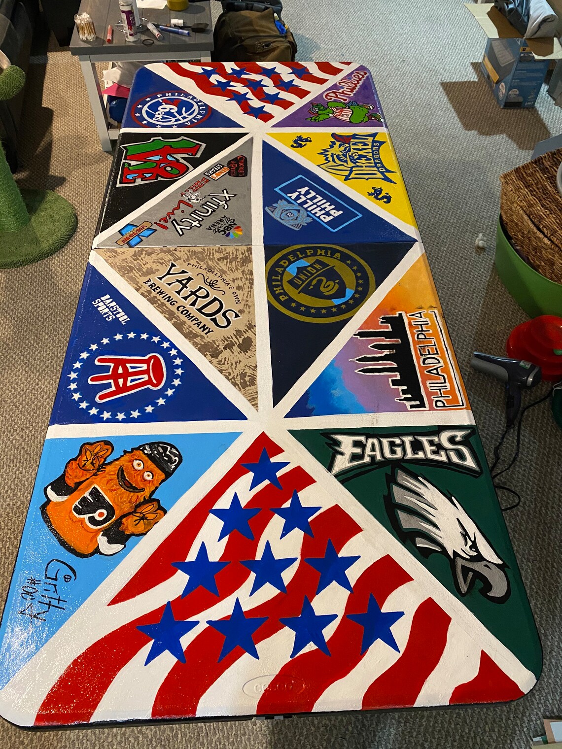 Custom Painted Pong Table Etsy