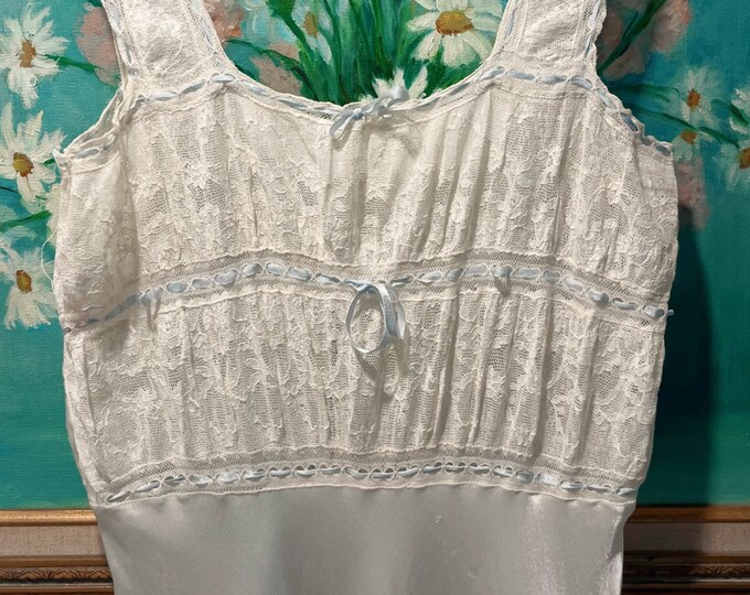 1940s White Slip Dress Negligée Nightgown by Ralstan Tailored Lingerie ...