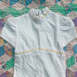1960s Girls' Daisy Lace Maxi Dress | Pre-Teen Sized Dress