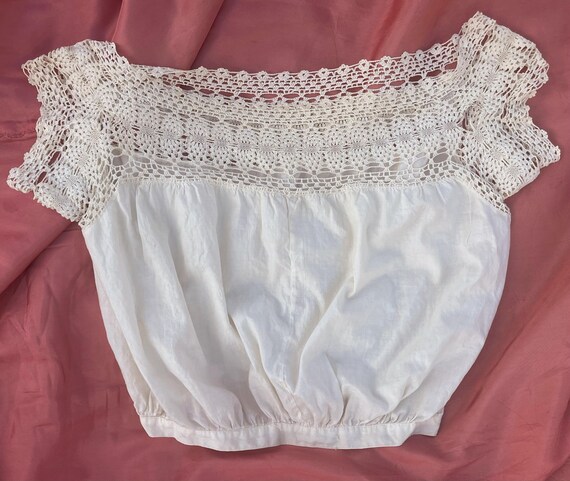 Antique Edwardian Corset Cover Camisole with Croc… - image 2