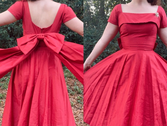 1950s Red Holiday Party Dress by Gigi Young | 50s… - image 1