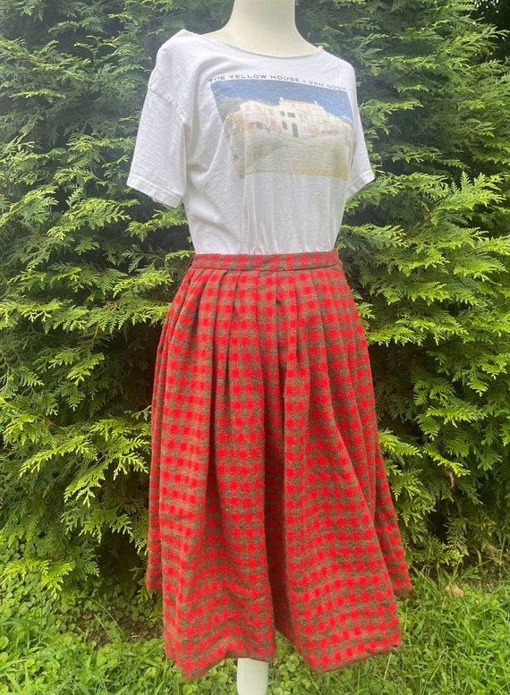 1950s Red Plaid Skirt by Donnis of Dallas - image 2