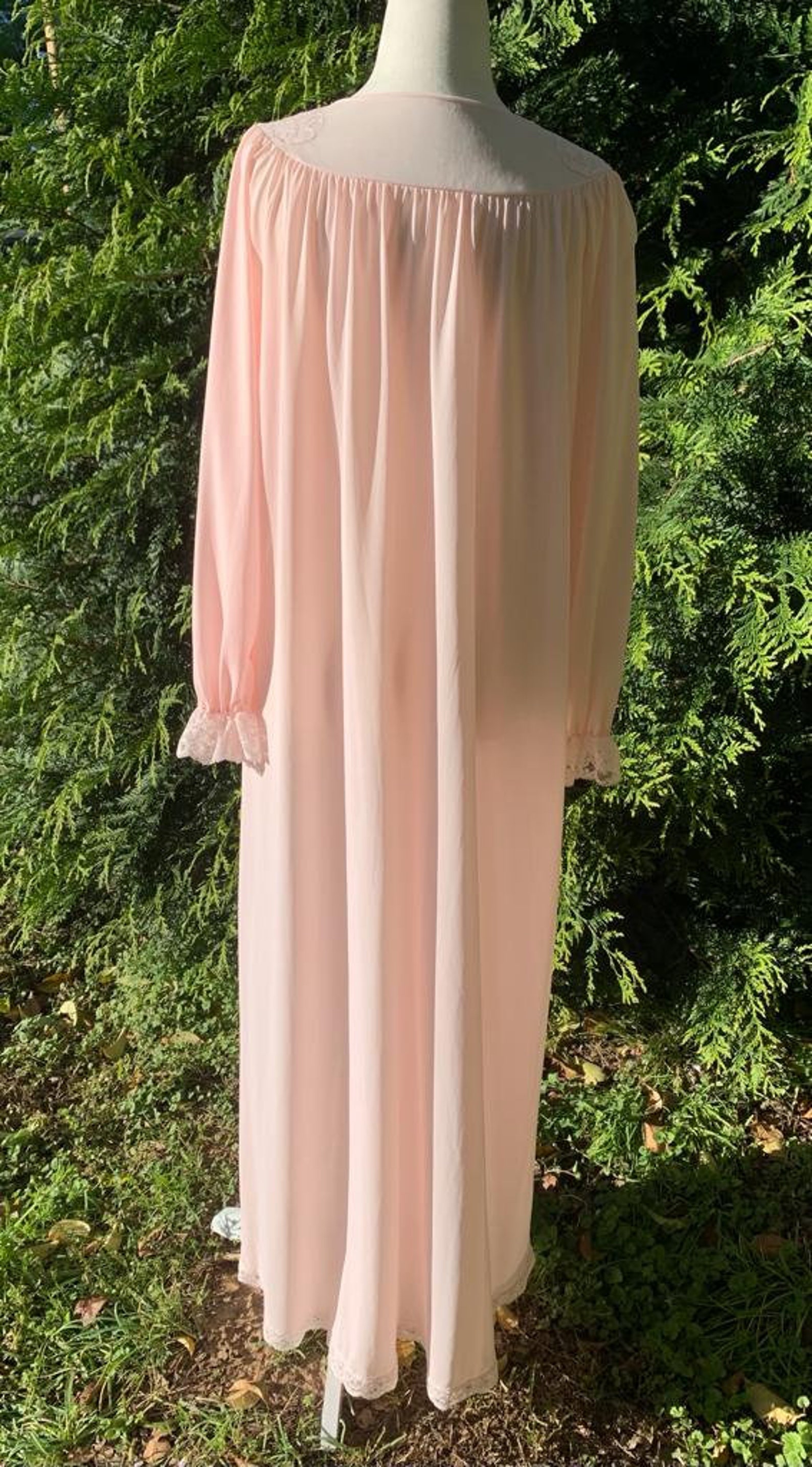 Vintage 1970s Ballet Pink Modest Night Gown by Shadowline Size S - Etsy