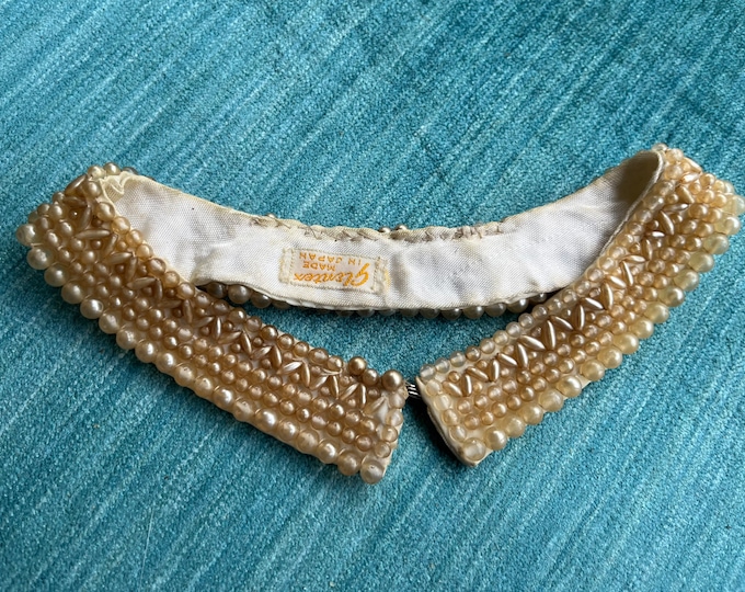 Vintage 50s Faux Pearl Collar Necklace Choker, Made in Japan/Sally Gee Creation 15