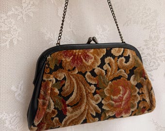 1960er Jahre Gobelin Handtasche in Herbstfarben