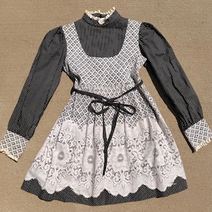 Black Dress With White Lace Overlay - Etsy