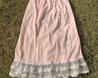 Marion’s 1950s Light Pink Handpainted Nylon Slip Skirt