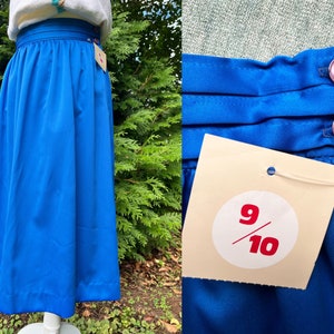 1980s Royal Blue Midi Skirt by David N.