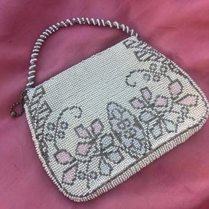 Antique 1920s Pastel Art Deco Mini Beaded Evening Bag