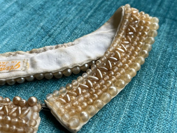 1950s Faux Pearl Collar Necklace by Glentex | Mad… - image 3