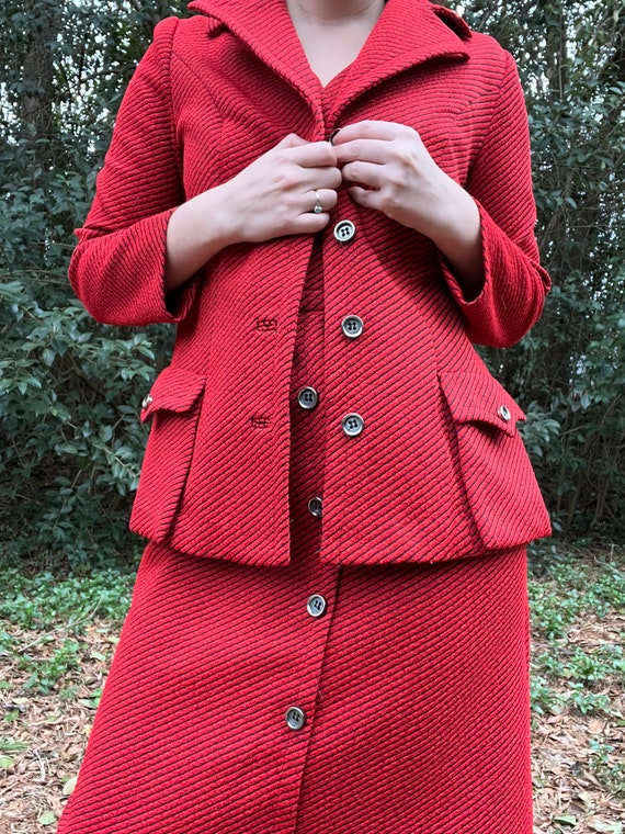 1970s Red Suit by Alex Garay Ltd. | 70s Dress wit… - image 4