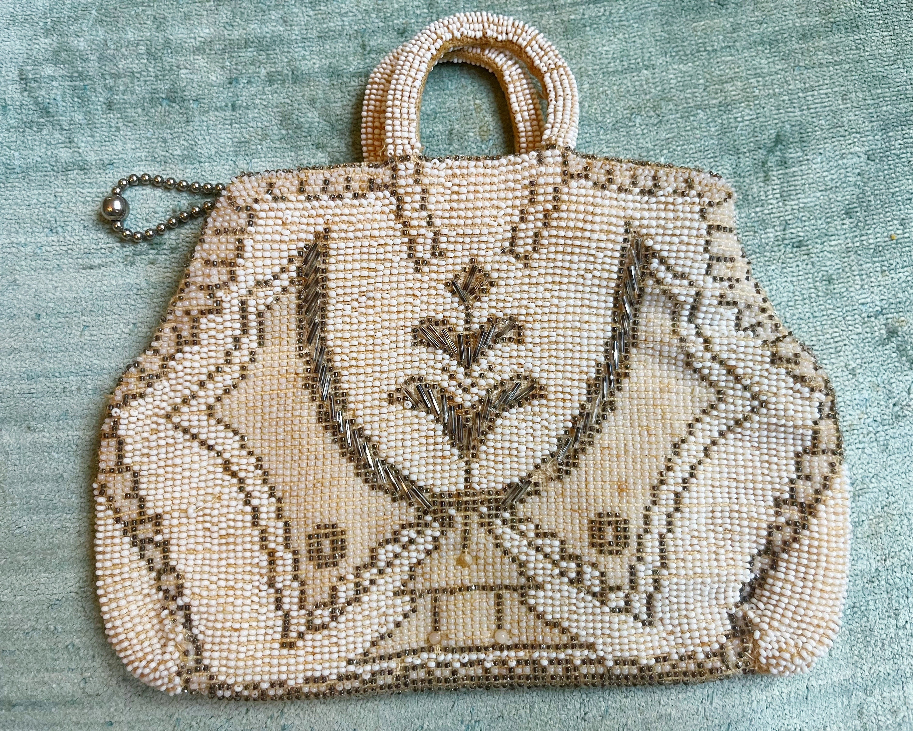 Vintage, Bags, Vintage Jorelle Bags 94s Beaded Floral Evening Purse Made  In France