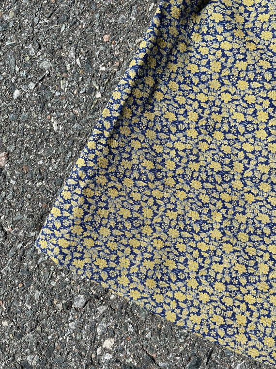 1960s Blue and Yellow Floral Mod Mini Skirt - image 5