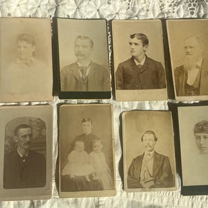 8 Antike viktorianische Kabinett Karten Männer, Frauen, Kinder Porträt Fotos