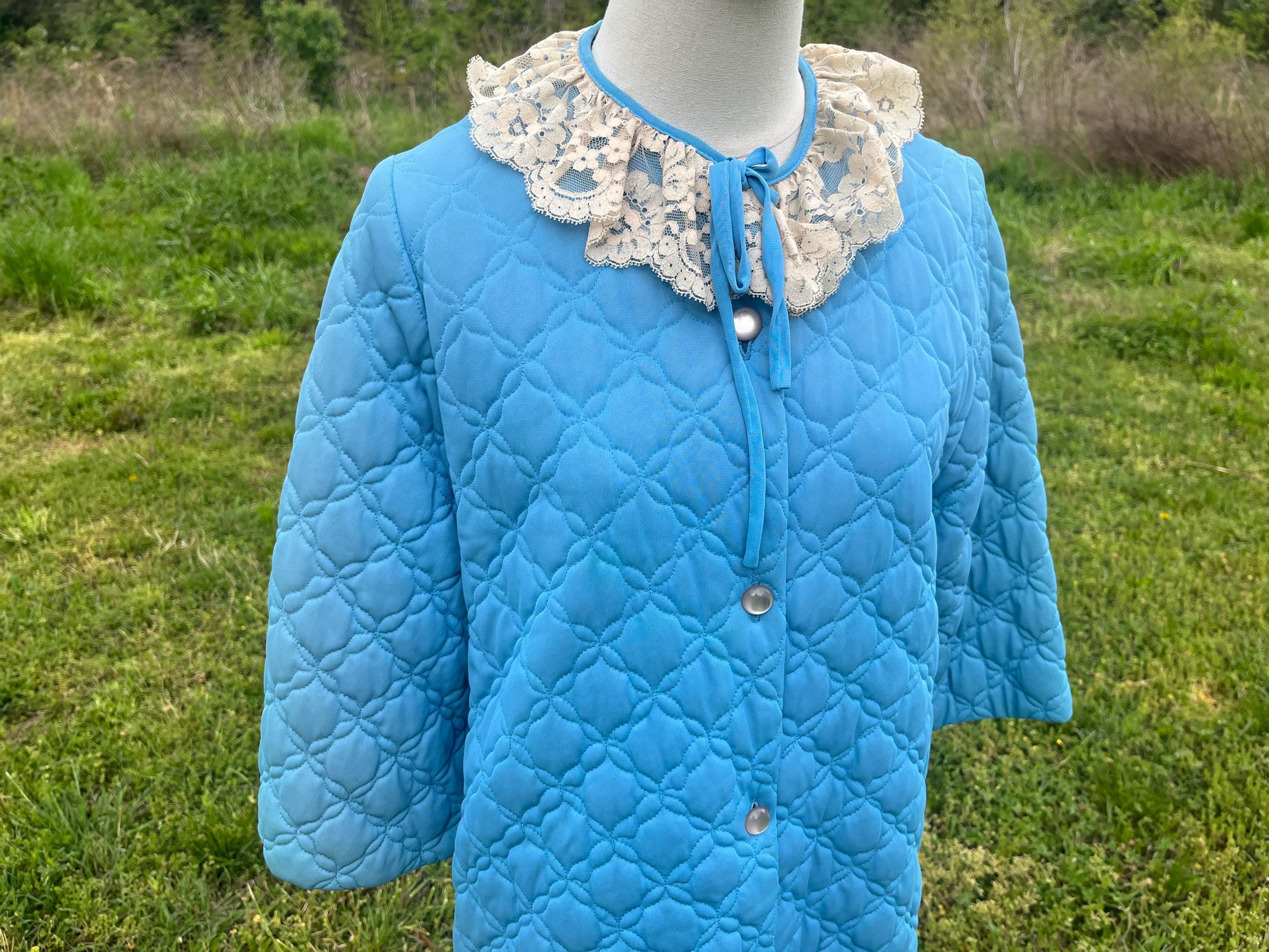 Vintage quilted house coat women - Etsy 日本