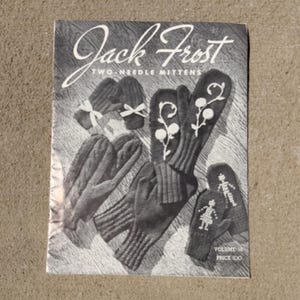 1955 Jack Frost tvånålsvantar | Instruktionshäfte för stickning