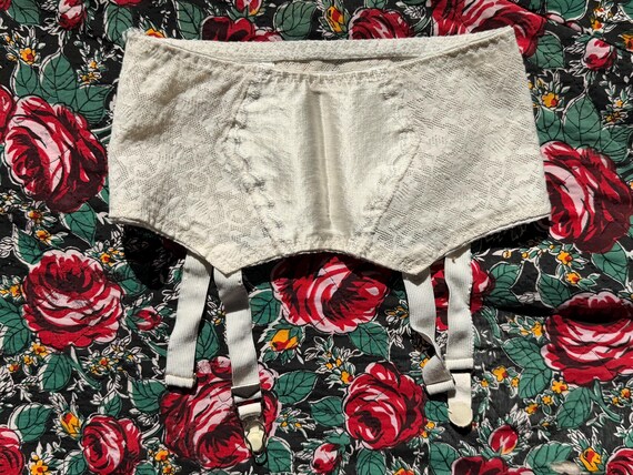 1950s White Satin Garter Belt By Kleinert s Vintage Gem