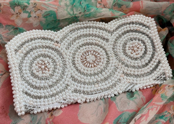 1960s Faux Pearl Beaded Clutch | Made in Japan | … - image 1