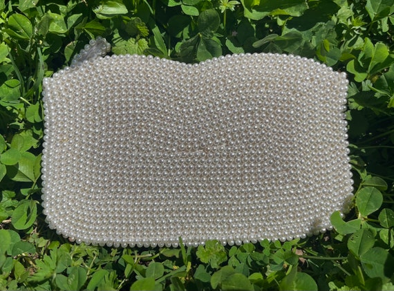 1950s Faux Pearl Beaded Clutch | Vintage Bridal A… - image 2