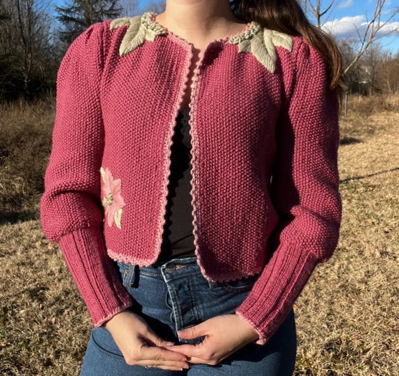 Wool Sweaters Cranberry Cardigan Sweater 1980s Does 1940s