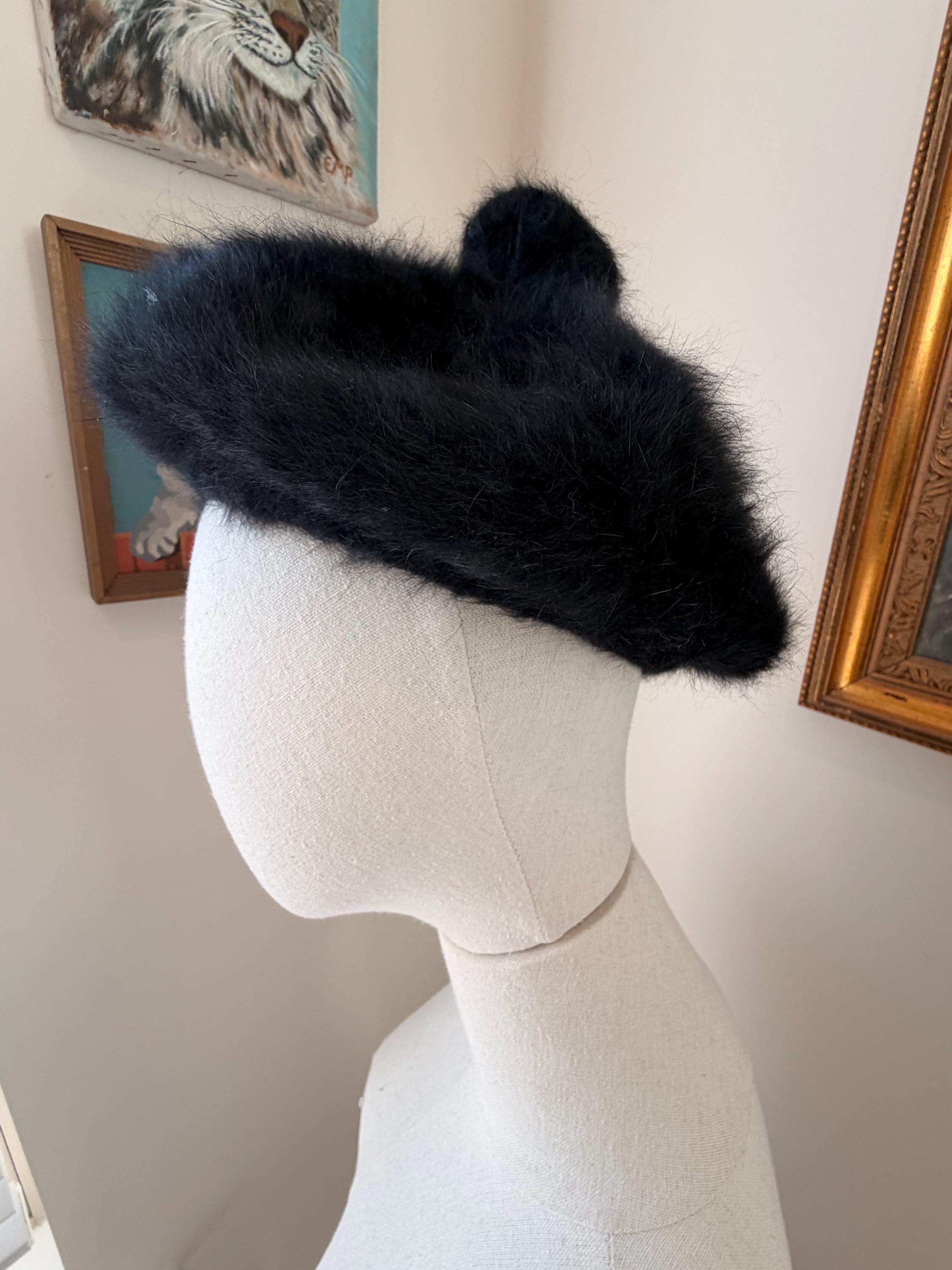 True Vintage Mid-century 1960s Le Parisien Beret Angora Rabbit Hair Wool MOD MCM Rabbit Hair Beret - Etsy UK main image 3