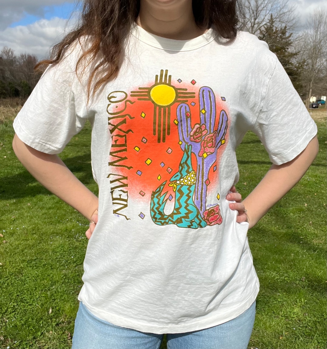 Marithe☆25SS CACTUS GRAPHIC HALF TEE(2color) 1980s New Mexico Souvenir Graphic T-shirt | 80s NM Tee With