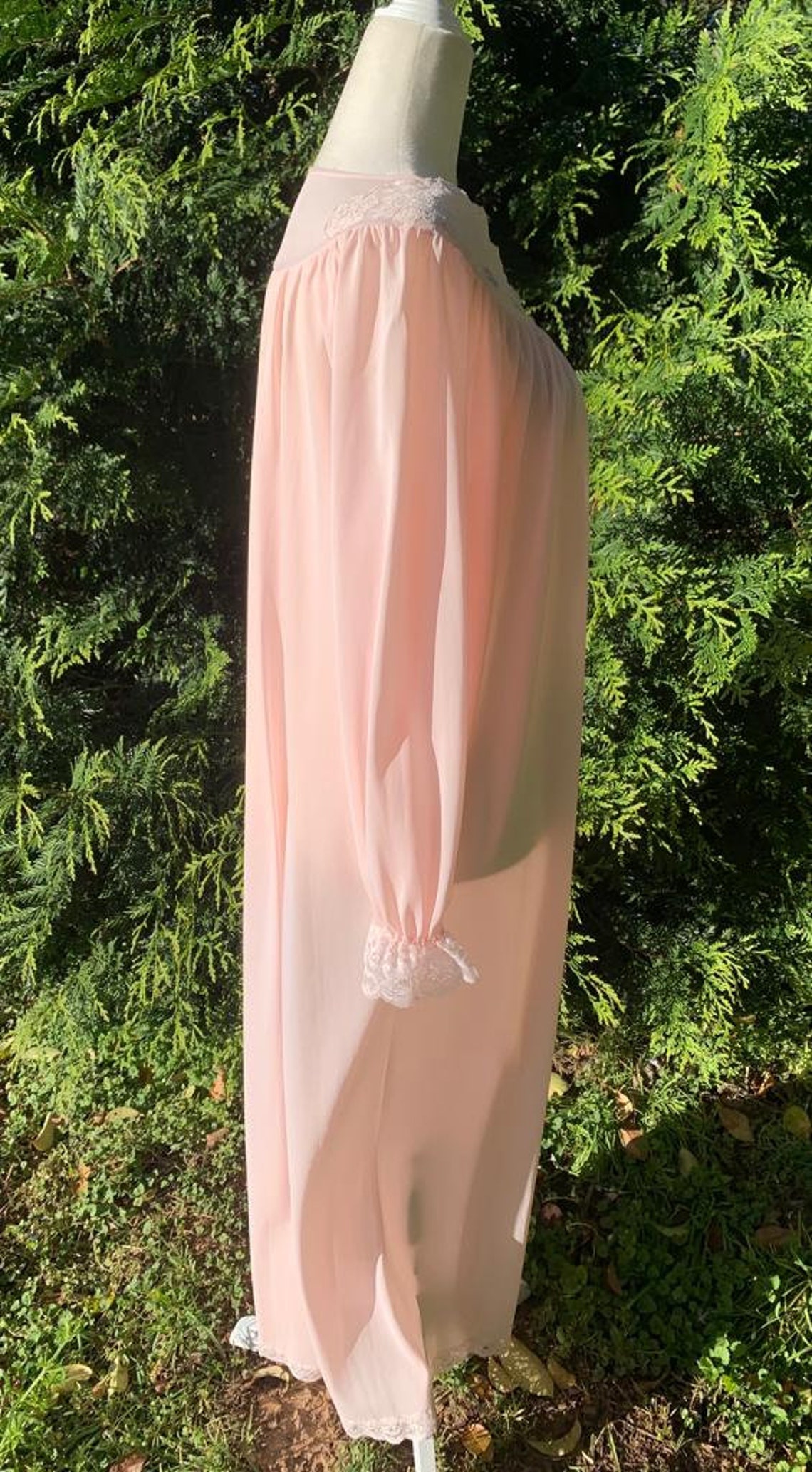 Vintage 1970s Ballet Pink Modest Night Gown by Shadowline Size S - Etsy