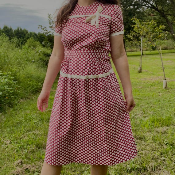 fitted lace wedding dress Peggy Wrap Dress in Red Polka Dot