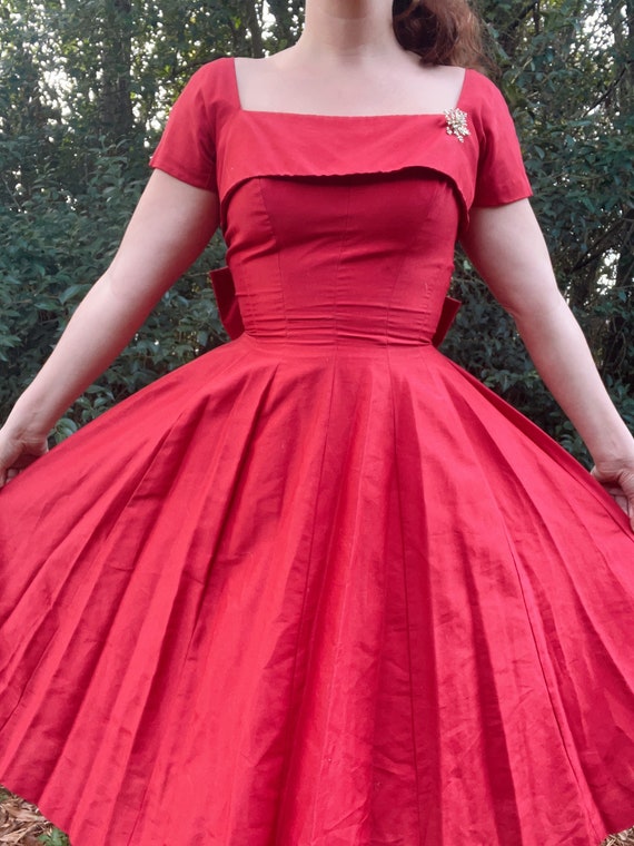 1950s Red Holiday Party Dress by Gigi Young | 50s… - image 2