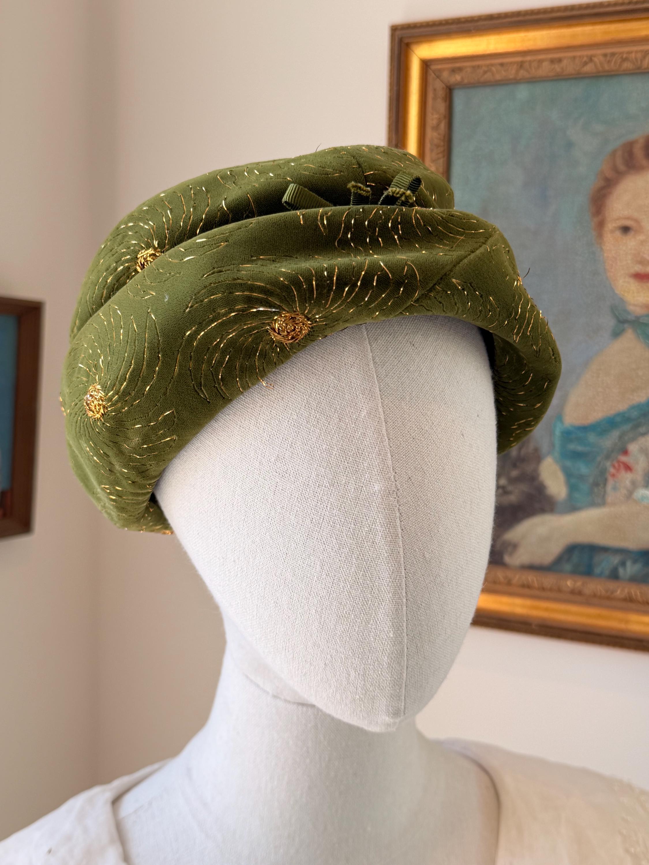 Green Pillbox Hat - Etsy