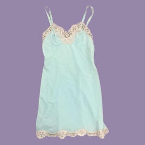 1960s Light Green Nightgown | Size 32 Lingerie Slip Dress