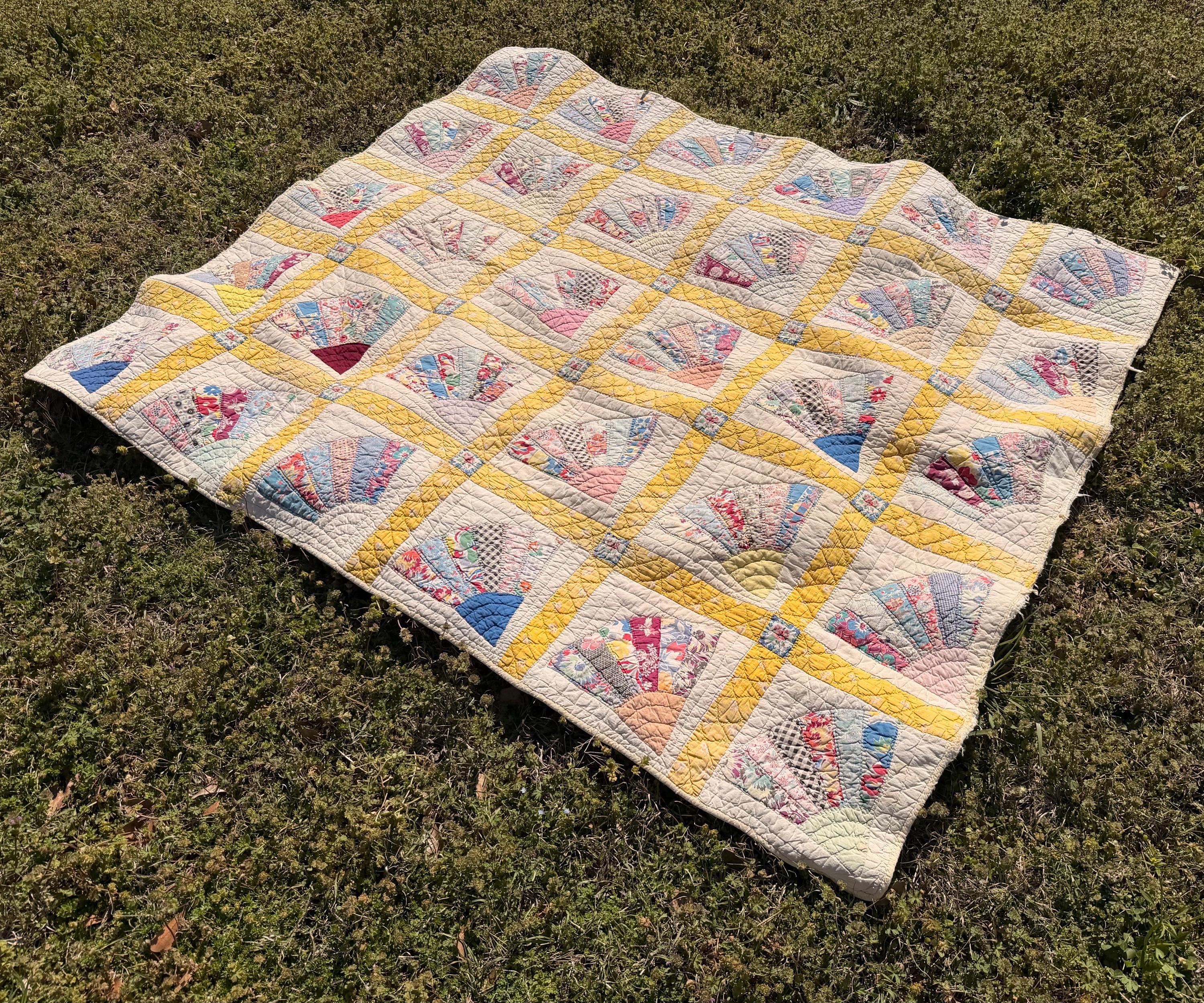Antique quilt grandmothers flower garden - Etsy 日本